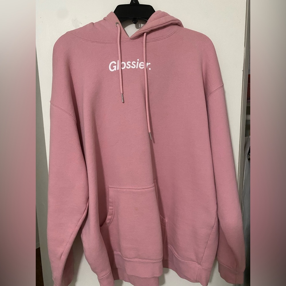 Glossier original pink hoodie